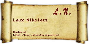 Laux Nikolett névjegykártya